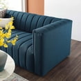 thumbnail image 2 of Tufted Sofa, Fabric, Navy Blue, Modern Contemporary Urban Design, Living Lounge Room Hotel Lobby Hospitality, 2 of 10