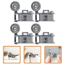 Moluckfu 4Pcs Miniature Retro Camera Silver Alloy for Mini House Decor and Miniature Enthusiasts 11.8x7.9x3.9in