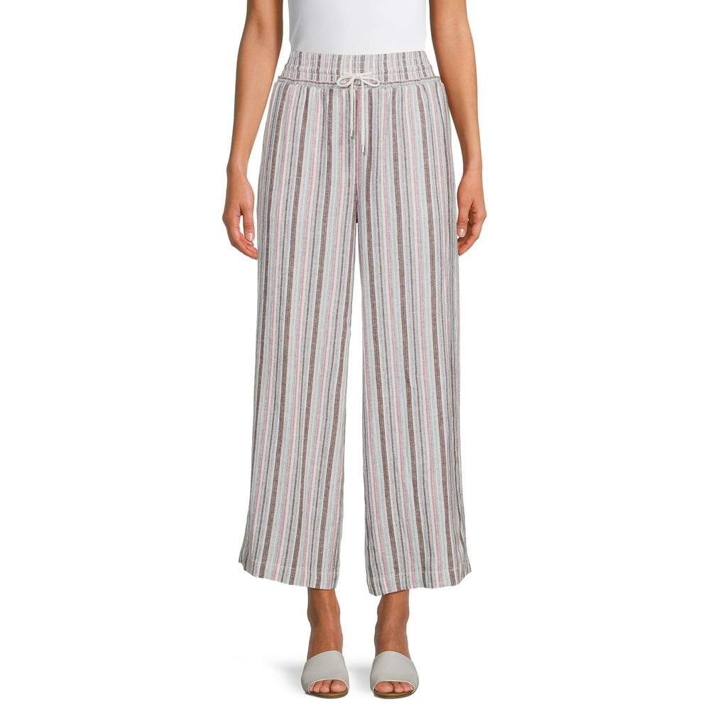 Time and Tru - Time and Tru Womenâs Linen Pants - Walmart.com - Walmart.com