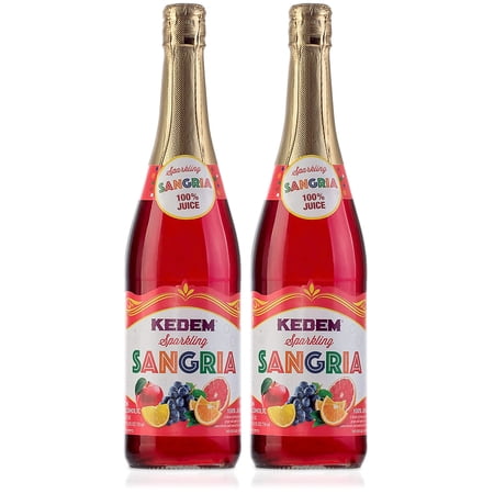 Kedem Sparkling Sangria, 25.4Oz (2 Pack) | Made From 100% Juice, Non Alcoholic, No Added Sugar