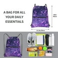 thumbnail image 2 of Naloa Purple Bubble Abstract Art Drawstring Backpack String Bag Cinch Water Resistant for Gym Shopping Sport Yoga, 2 of 6