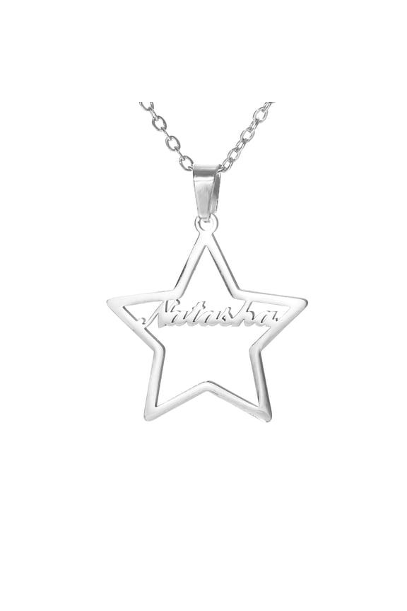 Custom Name Necklace 18K Gold Plated Personalized Hollow Star Stainless Steel Custom Nameplate Necklace Jewelry Gifts
