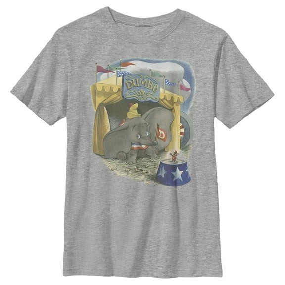 Boy's Dumbo At the Circus With Timothy Q. Mouse Graphic Tee Athletic Heather Medium
