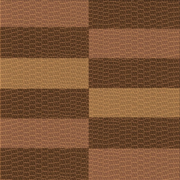 Ahgly Company Indoor Square Patterned Blood Red Brown Area Rugs, 6' Square