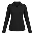 thumbnail image 5 of yillto Womens Long Sleeve V Neck Collared Tops Golf Workout Gym Hiking Athletic Tshirts for Women, 5 of 7