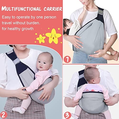 Portabebes portabebes ajustable portabebes medio envuelto para bebes portabebes para bebes medio envueltos un hombro que salva el parto portabebes ligero de tela de tela para recien nacidos hasta Walm...