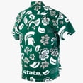 thumbnail image 3 of Men's Wes & Willy Green Michigan State Spartans Floral Button-Up Shirt, 3 of 4