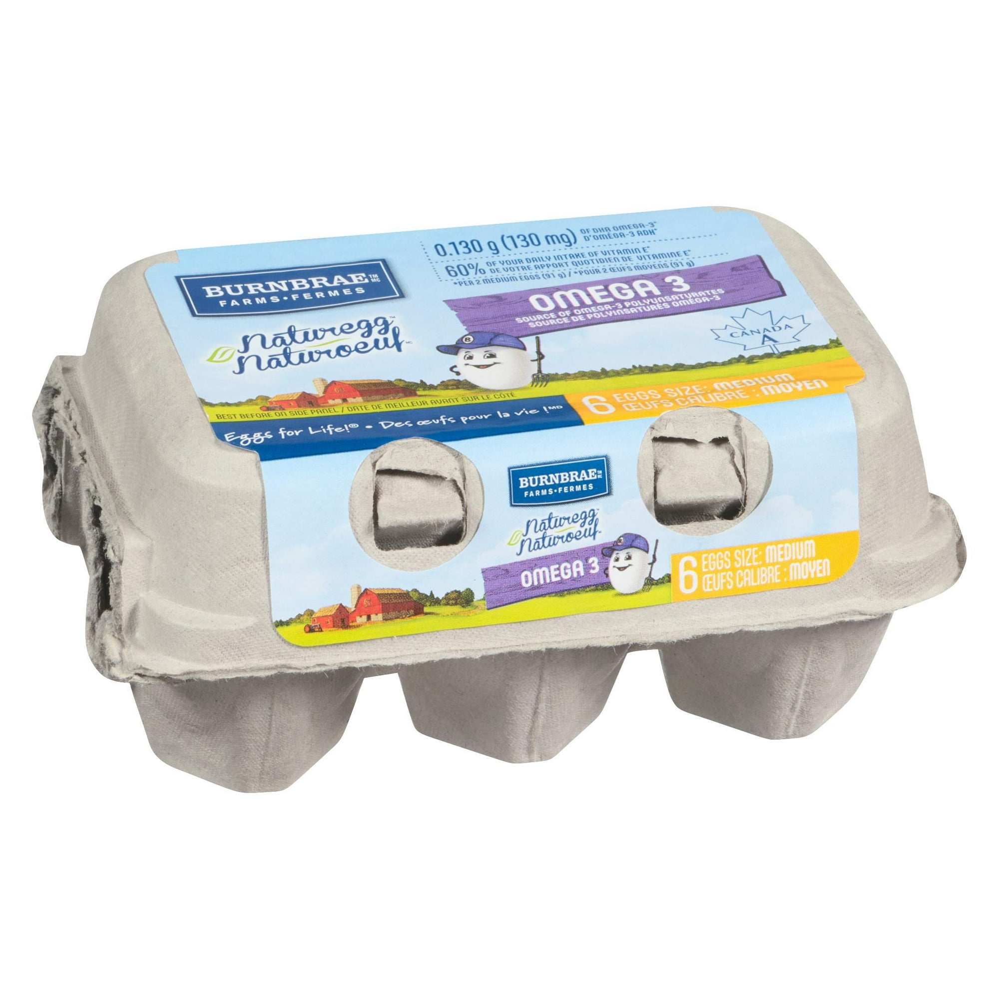 Naturoeuf 6 Moyen Oeufs Oméga-3 Blanc 6 oeufs / carton