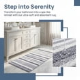 thumbnail image 3 of Unique Bargains Absorbent Striped Non Slip Quick Dry Washable Bath Mats Gray 30"x17", 3 of 7