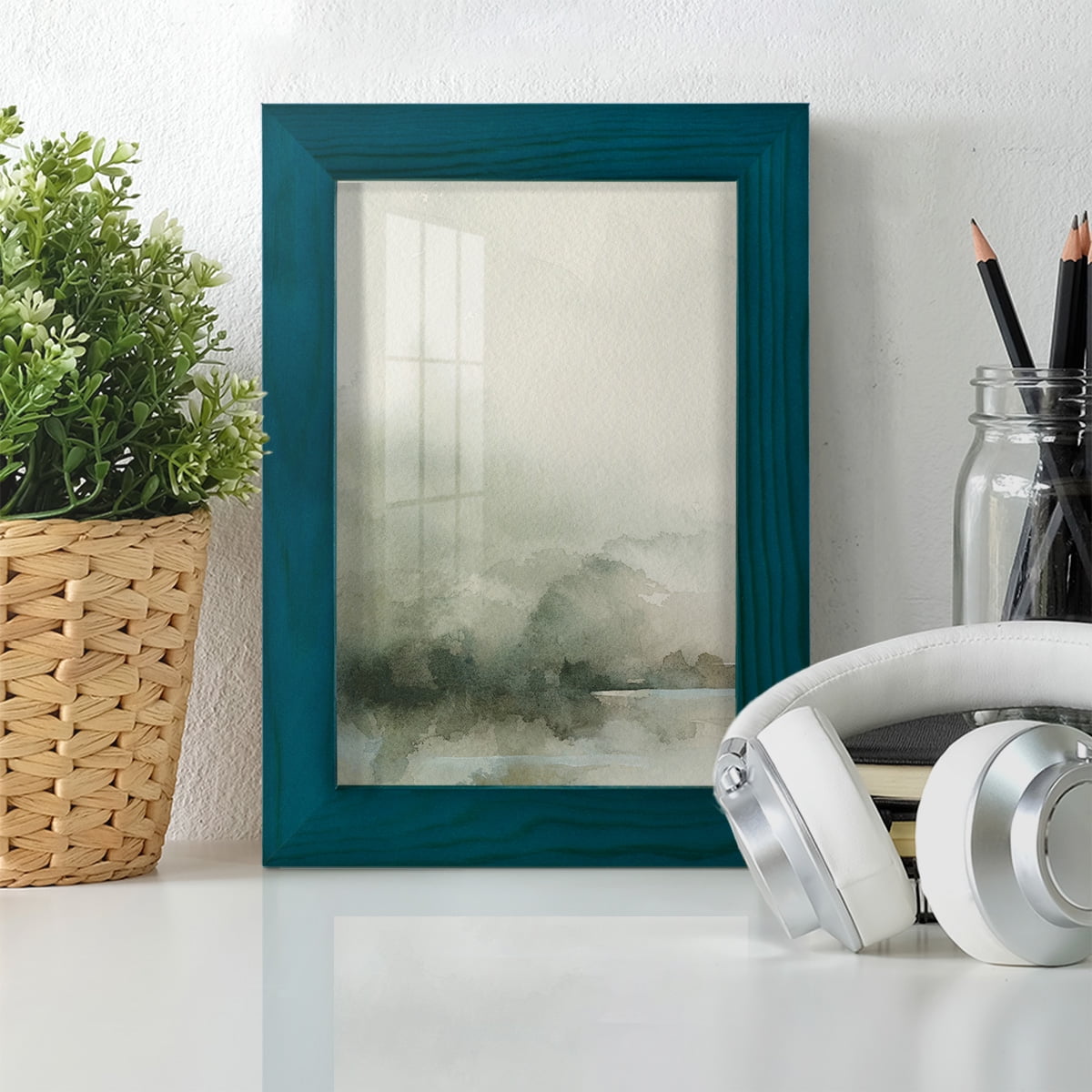 Heavy Fog I - Framed Print w/glass - Ocean Blue