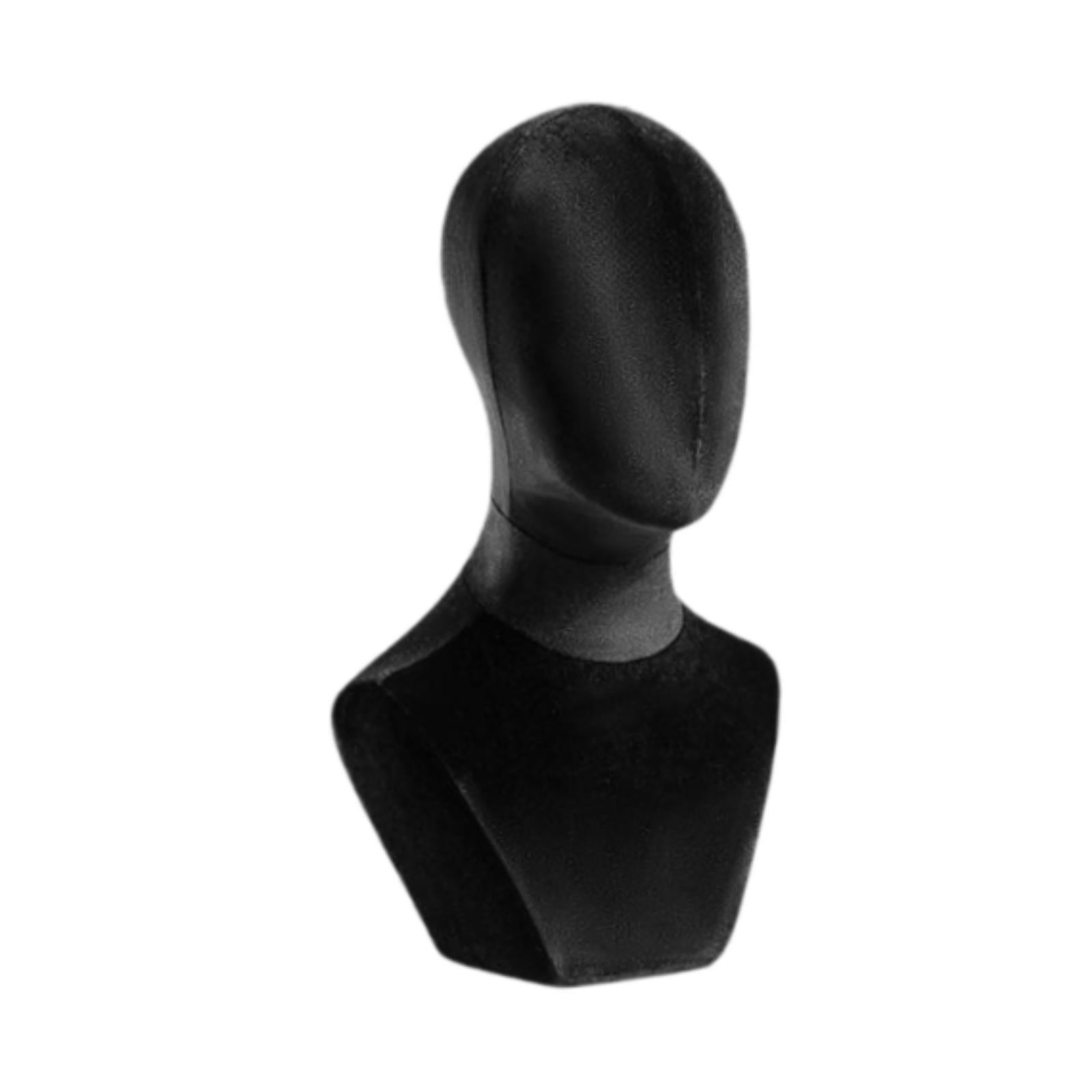 Serenable Bust Mannequin Head Versatile Holder for Headdress Commercial Use Hats Black