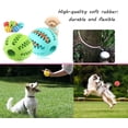 thumbnail image 4 of Pelota de juguete para perros, no tóxica, perros, alimentos para mascotas, alimentador de golosinas, bola de limpieza de dientes para masticar, verde, paquete de 2, verde + rojo oso de fresa Juguete, 4 of 6