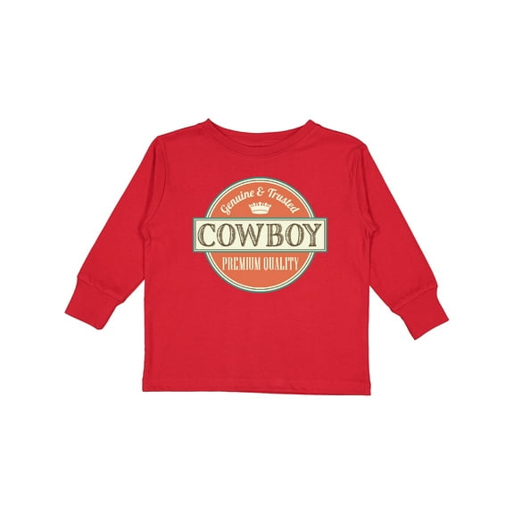 Inktastic Cowboy Vintage Logo Boys Long Sleeve Toddler T-Shirt