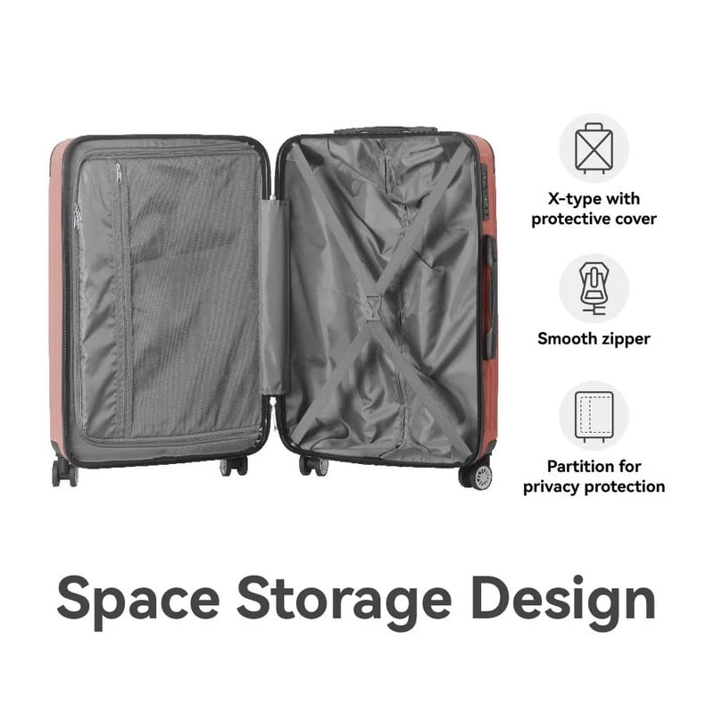 3-Piece Lightweight Luggage Set (20", 24", 26") with Spinner Wheels, Trunks with TSA Lock and Adjustable Telescopic Handle
