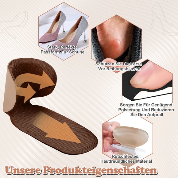 Sonducket Protectores de talón ajustables de gel de sílice para zapatos grandes, alivio de presión y cómodos, fáciles de limpiar Accesorios de calzado marrón