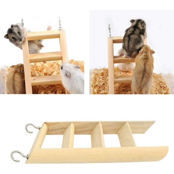 Walbest 165mm Length 115mm Height Wooden Ladder Hamster Ladder Wood Cage Hanging Ladder for Mouse, Chinchilla, Rat, Gerbil and Dwarf Hamster