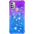 thumbnail image 2 of for Motorola Moto G10 Case Moto G30 Case with Creativity Clear Gradient Quicksand Glitter Flowing Liquid Floating TPU Case Bling Diamond Sparkle Cover for Moto G10 JB Purple Navy, 2 of 14