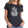 thumbnail image 1 of LA Pop Art Women's Premium Blend Word Art T-shirt - Rock Guitar Head, 1 of 2