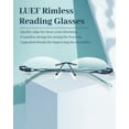 thumbnail image 2 of LUFF Rimless Reading Glasses for Women Blue Light Blocking Lightweight Metal Classic Computer Readers Anti Eyestrain Case, 2 of 6