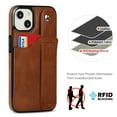 thumbnail image 2 of SaniMore Case for iPhone 14 6.1" 2022, [Wrist Strap & Card Slot & Support Stand] PU Leather Skin [Wear-resistant Anti-drop Shockproof] Slim Lightweiht Shell For iPhone 14 6.1" 2022, Brown, 2 of 7