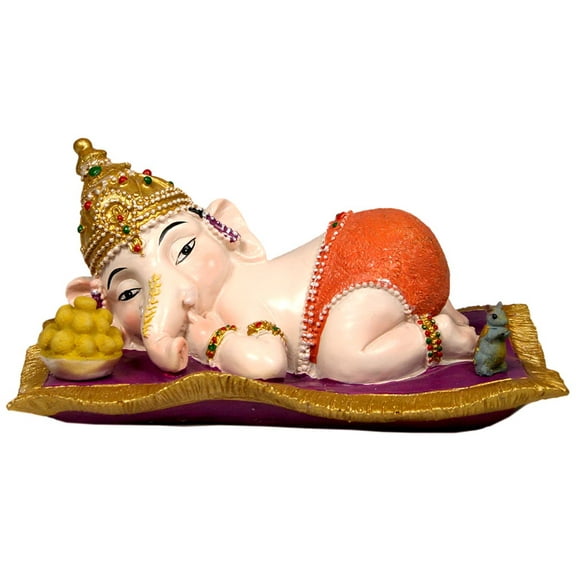 Ganesha Statue 6" Baby Ganesh Ganapati sleeping (K36)