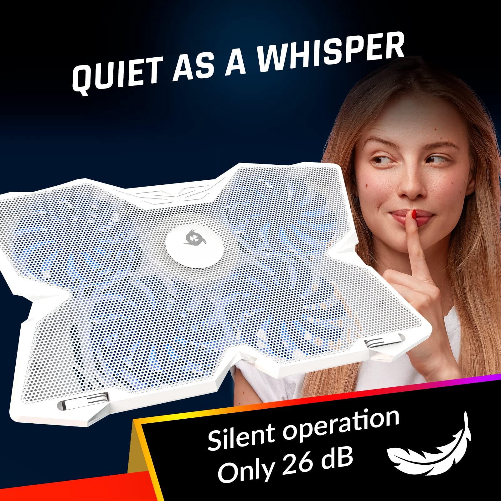 Wind Laptop Pad - More Than 500 000 Units Sold The Rapid Action Fan Stand With 4 Fans At 1200 Rpm Usb Ps5 Ps4 Full White