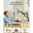 thumbnail image 6 of monTEK Dual Monitor Arm, Mechanical Spring Dual Monitor Mount for 17–35" Screens, Holds up to 26.4 lb per Arm, Full Motion Desk Stand with VESA 75x75/100x100, C-Clamp & Grommet, 6 of 10