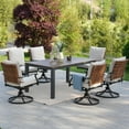 thumbnail image 2 of Grand Patio 7-Piece Outdoor Dining Set: 6 Swivel Chairs & 1 Rectangular Woodgrain Table, Brown, 2 of 7