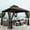 Brown, variant on Leadbon 10’ x 10’ Double Tiered Gazebo, Steel Frame, Waterproof Polyester Canopy