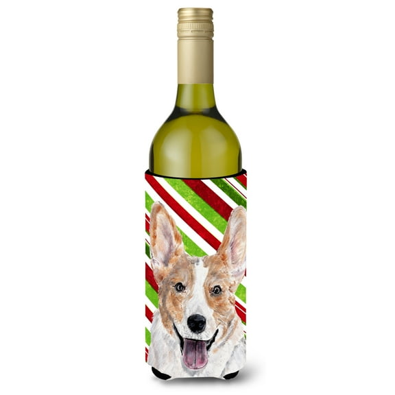 Cardigan Corgi Candy Cane Christmas Wine Bottle Hugger
