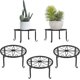 thumbnail image 1 of Iron Flower Stand, Set of 3, Rust-Resistant, 9 Inch for Indoor and Garden, Elegant Black Design, 1 of 4