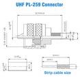 thumbnail image 5 of 10pcs Plug Crimp-Type UHF PL-259 Male Crimp Connector Adapter for RG142 LMR195 Type Coax Cable, 5 of 11