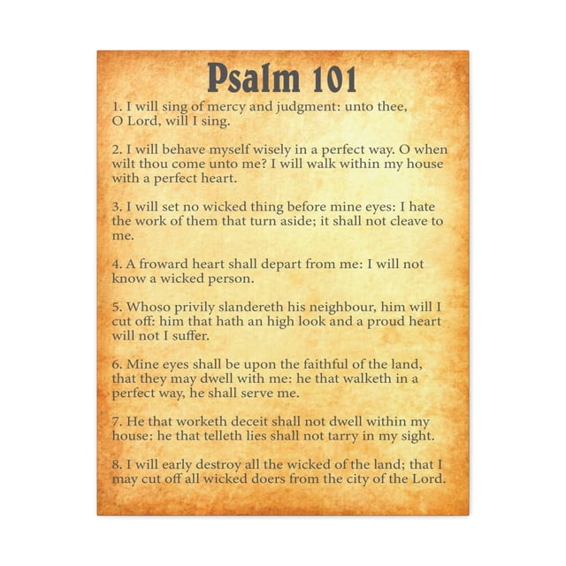 Scripture Walls Psalm 101 Chapter Gold Bible Canvas Christian Wall Art Ready to Hang Unframed