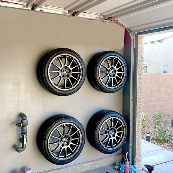 Heavy Duty Garage Tires Hooks - 4 Pack, Black