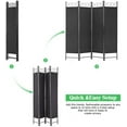 thumbnail image 7 of FDW 4 Panel Room Divider 6 ft Steel for Home Office Bedroom, Black, 7 of 7