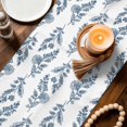 thumbnail image 2 of Blue Botanical Cotton Linen Table Runner for Dining Kitchen, Pastoral Elegant Spring Floral Wedding Outdoor Party Tablerunners Decoration, Dresser Scarf Coffee Tablecloth Runners 13x90 Inches, 2 of 9
