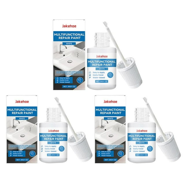 Enamel Touch Up Paint, White Repair Paint for Bathroom Tile, Bathtub, Sink, Radiator and Kitchen Appliances, Multi Surface Scratch Cover Pen, High-efficiency Waterproof