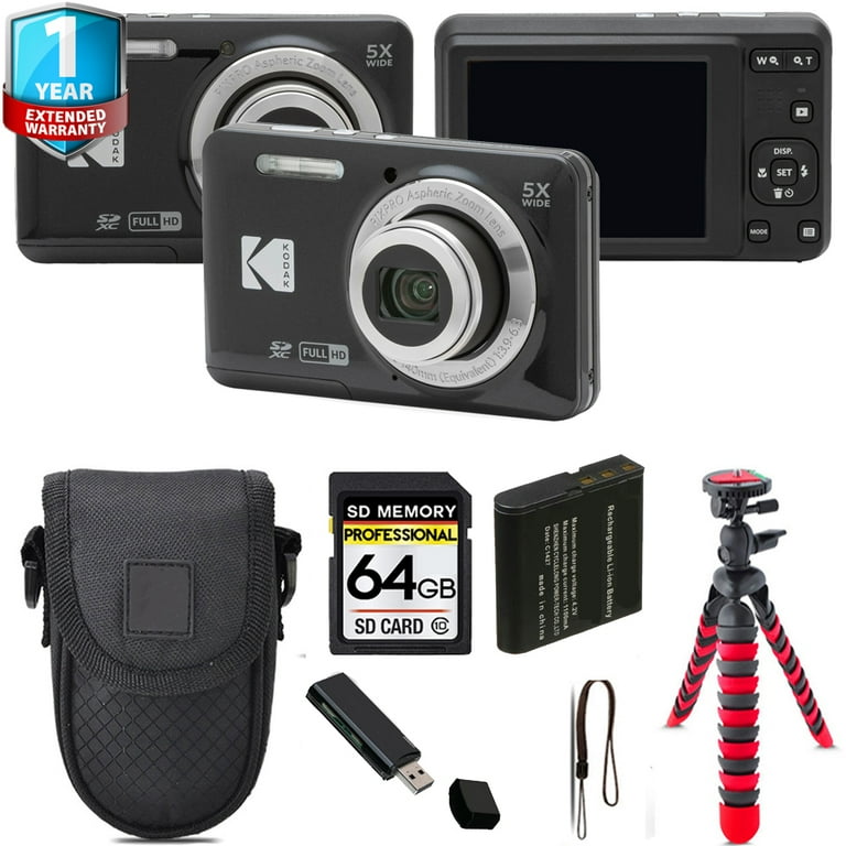 Kodak PIXPRO FZ55 Digital Camera Bundle: Zoom, 64GB, Tripod Kodak PIXPRO FZ55 Digital Camera Bundle: Zoom, 64GB, Tripod