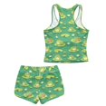 thumbnail image 7 of Psesaysky Frog Pool Girls Tankini Two Piece Swimsuits Bathing Suits for Girls Round Neck Swim Tank Top and Drawstring Bottoms for 6-15Y, 7 of 7