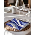 thumbnail image 6 of Blue Moire Cloth Napkins Set of 8 Reusable Dinner Napkins, Classic Modern Abstract Art Elegant Cocktail Napkin Washable Table Napkins for Wedding/Holiday Party/Baby Shower 20"x20", 6 of 7