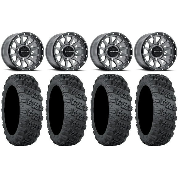 Raceline Trophy 15" Grey Wheels 33" Versa Cross V3 Tires Polaris RZR XP 1000 / PRO XP / Ranger XP 900/1000