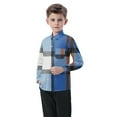 thumbnail image 5 of Cethrio Boys' Button Down Shirts, School Collared Plaid Casual Long Sleeve Shirts Blue Size 8, 5 of 5