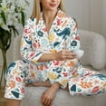 thumbnail image 6 of Pofeuu Sea Life 1 Print Womens Pajamas Set Long Sleeve Sleepwear Button Down Nightwear Soft Pj Lounge Sets Button Down Pajamas Women-Medium, 6 of 7