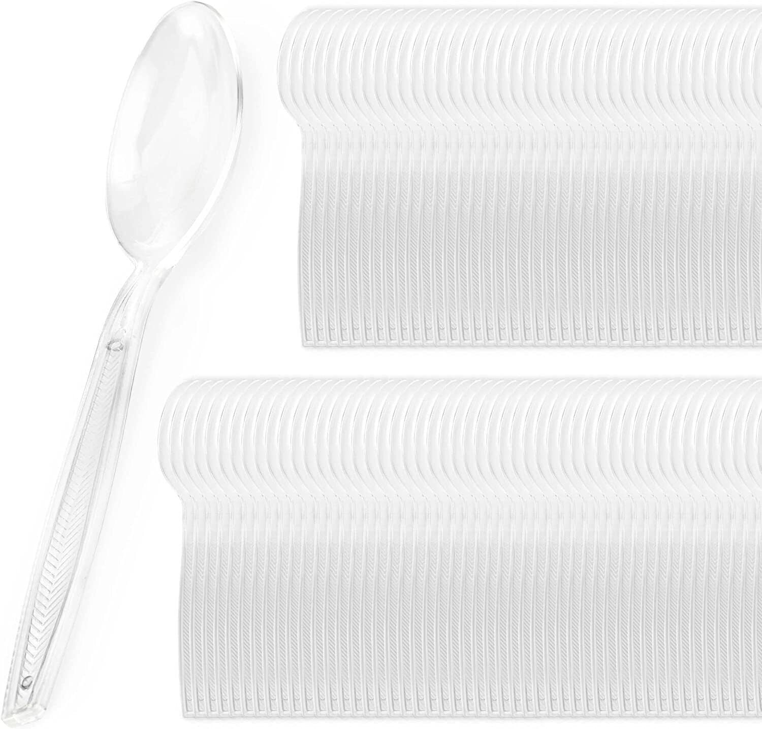 Heavyweight Disposable Clear Plastic spoon 100pk