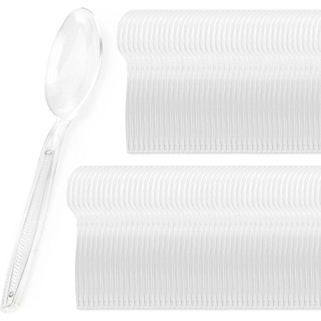 Heavyweight Disposable Clear Plastic spoon - 100pk