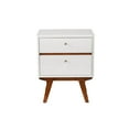 thumbnail image 2 of Alpine Furniture Dakota Two Drawer Wood Nightstand in White, 2 of 5