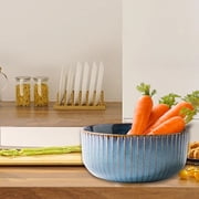 Large Salad Bowl, 1800ml/61oz Large Bowl ,Ceramic Fruit Serving Bowls, Stylish Blue Bowl ,Round Soup Bowl,Bowl for Soup,Salad,Cereal,Ramen