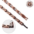 thumbnail image 2 of 1 paquete de pulseras de cobre de desintoxicación linfática para mujeres, alivio del dolor para la artritis, drenaje linfático, pulseras terapéuticas de terapia magnética de cobre sólido, eslabones de peces pequeños únicos, joyería curativa con imán oso de fresa Electrónica, 2 of 5