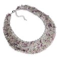 thumbnail image 2 of Collared Cluster Bicolor Purple Green Fluorite Wire Works Necklace, 2 of 3