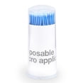 thumbnail image 1 of Cepillo de rímel desechable para extensiones de pestañas, 100 unidades por caja, barra de limpieza grande, color azul, 1 of 9